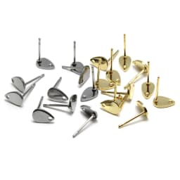 30Pcs Stainless Steel Earring Stud Base Hypoallergenic Ear Studs Post Connectors For DIY Dangle Earring Jewelry Making Supplies