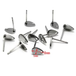 30Pcs Stainless Steel Earring Stud Base Hypoallergenic Ear Studs Post Connectors For DIY Dangle Earring Jewelry Making Supplies