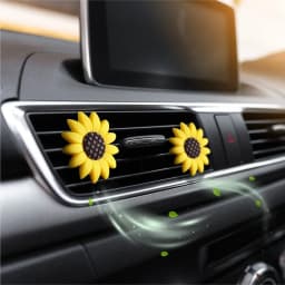 2Pcs Cute Sunflower Car Decoration Air Freshener Accessories For Women Interior Vent Clip