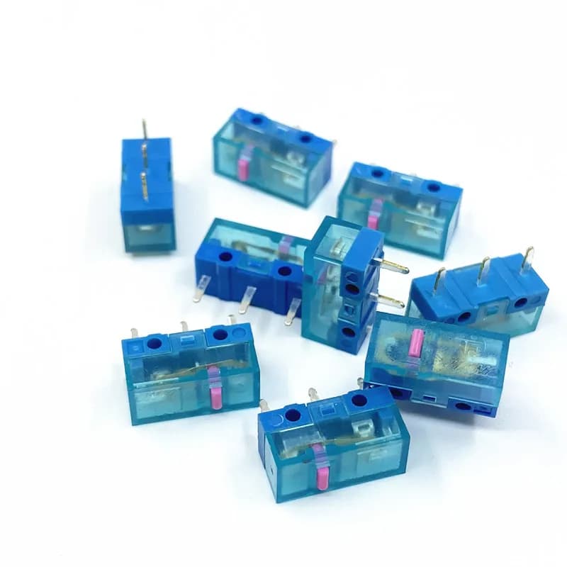 10Pcs HUANO Micro Switch Buttons Blue Transparent Shell Pink & Yellow Dots Options 80 Million & 30 Million Clicks Free Shipping