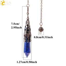 CSJA Crystal Pendulum for Divination Dowsing Gem Stone Pendant Antique Bronze Quartz Divinatory Pendulums Pendulo Pendules G883