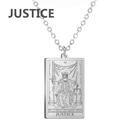 LIKGREAT Tarot Card Necklace Major Arcana Tarots Stainless Steel Necklaces Divination Jewelry Birthday Gift for Women Men