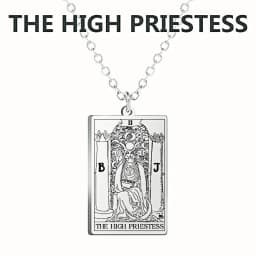 LIKGREAT Tarot Card Necklace Major Arcana Tarots Stainless Steel Necklaces Divination Jewelry Birthday Gift for Women Men