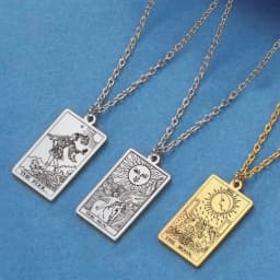 LIKGREAT Tarot Card Necklace Major Arcana Tarots Stainless Steel Necklaces Divination Jewelry Birthday Gift for Women Men