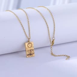 LIKGREAT Tarot Card Necklace Major Arcana Tarots Stainless Steel Necklaces Divination Jewelry Birthday Gift for Women Men