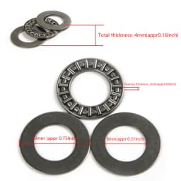 5Pcs/sets 3-in-1 Bearing Steel Miniature Thrust Needle Roller Bearings AXK0619/AXK0819/AXK1024/AXK1528/AXK1730+2AS Ball Bearing