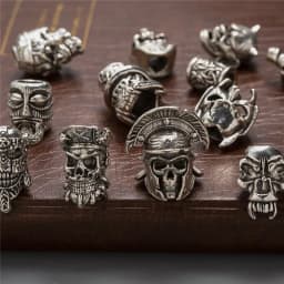 YEYULIN 1pcs Skull Helmet Viking Rune Big Hole Beads Hair Braid Dreadlock Beard Bead Pendant DIY Necklace For Jewelry Accessory