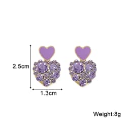 Purple Color Women Dangle Earrings Small Round Unusual Earrings Fashion Flower Butterfly Hanging Earrings Pendientes Mujer