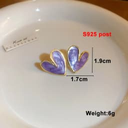 Purple Color Women Dangle Earrings Small Round Unusual Earrings Fashion Flower Butterfly Hanging Earrings Pendientes Mujer