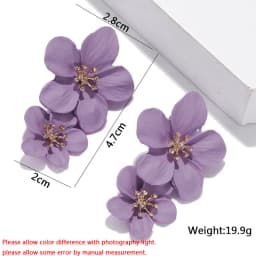 Purple Color Women Dangle Earrings Small Round Unusual Earrings Fashion Flower Butterfly Hanging Earrings Pendientes Mujer