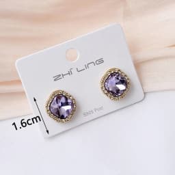 Purple Color Women Dangle Earrings Small Round Unusual Earrings Fashion Flower Butterfly Hanging Earrings Pendientes Mujer