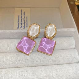 Purple Color Women Dangle Earrings Small Round Unusual Earrings Fashion Flower Butterfly Hanging Earrings Pendientes Mujer