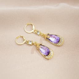 Purple Color Women Dangle Earrings Small Round Unusual Earrings Fashion Flower Butterfly Hanging Earrings Pendientes Mujer