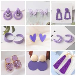 Purple Color Women Dangle Earrings Small Round Unusual Earrings Fashion Flower Butterfly Hanging Earrings Pendientes Mujer