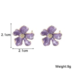 Purple Color Women Dangle Earrings Small Round Unusual Earrings Fashion Flower Butterfly Hanging Earrings Pendientes Mujer