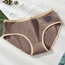 2025 Fashion Women Casual Cotton Panties  Mid-waist Underwear Threaded Brief Solid Color Ladies Underpants Breathable