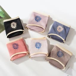 2025 Fashion Women Casual Cotton Panties  Mid-waist Underwear Threaded Brief Solid Color Ladies Underpants Breathable