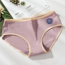 2025 Fashion Women Casual Cotton Panties  Mid-waist Underwear Threaded Brief Solid Color Ladies Underpants Breathable