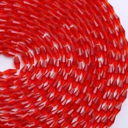 6*12MM 50Pcs/Lot Czech Long Bicone Glass Beads For Bracelet Jewelry Making DIY Accessories Loose Red Crystal Faceted Seed Beads