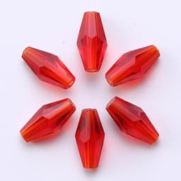 6*12MM 50Pcs/Lot Czech Long Bicone Glass Beads For Bracelet Jewelry Making DIY Accessories Loose Red Crystal Faceted Seed Beads