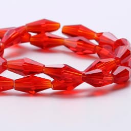 6*12MM 50Pcs/Lot Czech Long Bicone Glass Beads For Bracelet Jewelry Making DIY Accessories Loose Red Crystal Faceted Seed Beads
