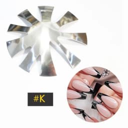 French Cutter for Nails Stainless Steel Edge Trimmer Templates C V Shape French Smile Cut Nail Art Acrylic Tool