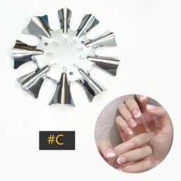 French Cutter for Nails Stainless Steel Edge Trimmer Templates C V Shape French Smile Cut Nail Art Acrylic Tool