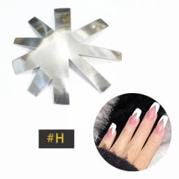 French Cutter for Nails Stainless Steel Edge Trimmer Templates C V Shape French Smile Cut Nail Art Acrylic Tool