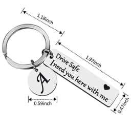 Drive Safe Keychains A-Z Initials Letters Men Women Stainless Steel Key Chain Birthday Chritsmas Father's Day Gifts Jewelry