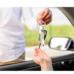 Drive Safe Keychains A-Z Initials Letters Men Women Stainless Steel Key Chain Birthday Chritsmas Father's Day Gifts Jewelry