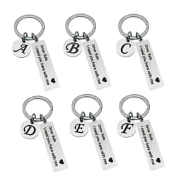 Drive Safe Keychains A-Z Initials Letters Men Women Stainless Steel Key Chain Birthday Chritsmas Father's Day Gifts Jewelry