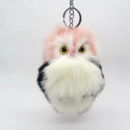 Cute Tiny Plush Faux Rabbit Fur Owl Women Girls Mini Animal Keychain On Bag Car Trinket Jewelry Party Toy Gift