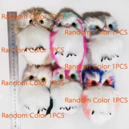Cute Tiny Plush Faux Rabbit Fur Owl Women Girls Mini Animal Keychain On Bag Car Trinket Jewelry Party Toy Gift