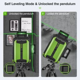 Huepar 12 Lines 3D Laser Level Green Self-Leveling 3x360° Horizontal & Vertical Osram Cross Line With Hard Case 2 Li-ion Battery