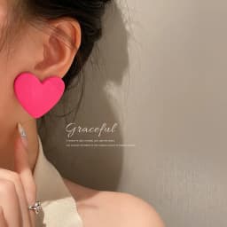 FishSheep Cute Korean Heart Earrings New Trend Boho Acrylic Geometric Love Heart Stud Earrings Fashion Jewelry For Women 2022
