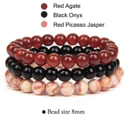 3Pcs/Set 4mm Natural Stone Bracelet Pink Quartzs Jaspers Rhodonite Beads Bracelets For Women Men Jewelry Gift Healing Energy