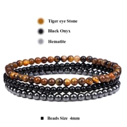 3Pcs/Set 4mm Natural Stone Bracelet Pink Quartzs Jaspers Rhodonite Beads Bracelets For Women Men Jewelry Gift Healing Energy