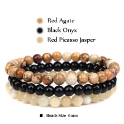 3Pcs/Set 4mm Natural Stone Bracelet Pink Quartzs Jaspers Rhodonite Beads Bracelets For Women Men Jewelry Gift Healing Energy