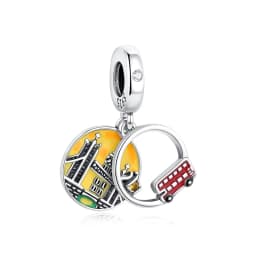 Original 925 Sterling Silver Charms Love Travel London Bus Paris Pendant Beads Fit Bracelets Necklaces For Women DIY Jewelry