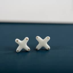 X Shape Fine Ceramic Stud Earrings Anti allergic Needle Plated Porcelain Wholesale Gift Accessories #XN557