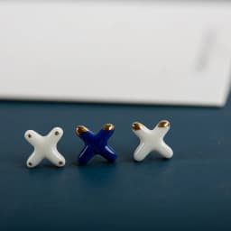 X Shape Fine Ceramic Stud Earrings Anti allergic Needle Plated Porcelain Wholesale Gift Accessories #XN557