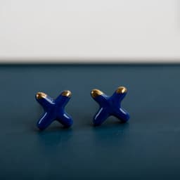 X Shape Fine Ceramic Stud Earrings Anti allergic Needle Plated Porcelain Wholesale Gift Accessories #XN557
