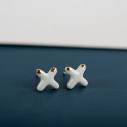 X Shape Fine Ceramic Stud Earrings Anti allergic Needle Plated Porcelain Wholesale Gift Accessories #XN557