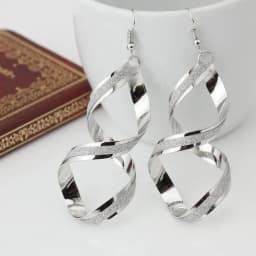 Fashion Punk Gold Silver Color Metal Spiral Earrings For Women Long Wave Dangle Drop Earings Statement Jewelry oorbellen