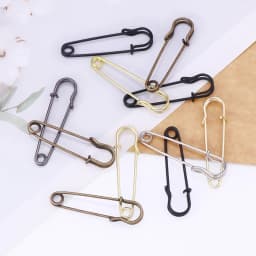 20Pcs 50mm Metal Safety Pins Silver/Gold/Black Large Safety Pin DIY Craft Sewing Tools Wedding Brooch Apparel Accessories