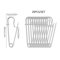 20Pcs 50mm Metal Safety Pins Silver/Gold/Black Large Safety Pin DIY Craft Sewing Tools Wedding Brooch Apparel Accessories