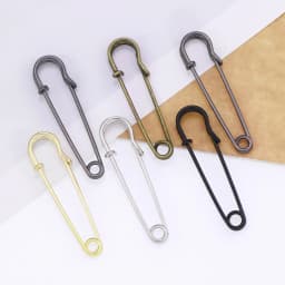 20Pcs 50mm Metal Safety Pins Silver/Gold/Black Large Safety Pin DIY Craft Sewing Tools Wedding Brooch Apparel Accessories