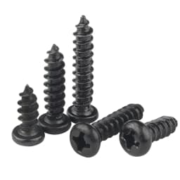 50-200pcs M1 M1.2 M1.4 M1.7 M2 M2.6 M3 M3.5 Black Steel Phillips Flat Countersunk Cross Round Pan Head Self-tapping Wood Screw