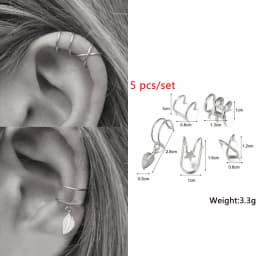 New Gold Color Metal Ear Cuff Non-Piercing Ear Clips Fake Cartilage Earrings Clip Earrings For Women Men Wholesale Ear Jewelry