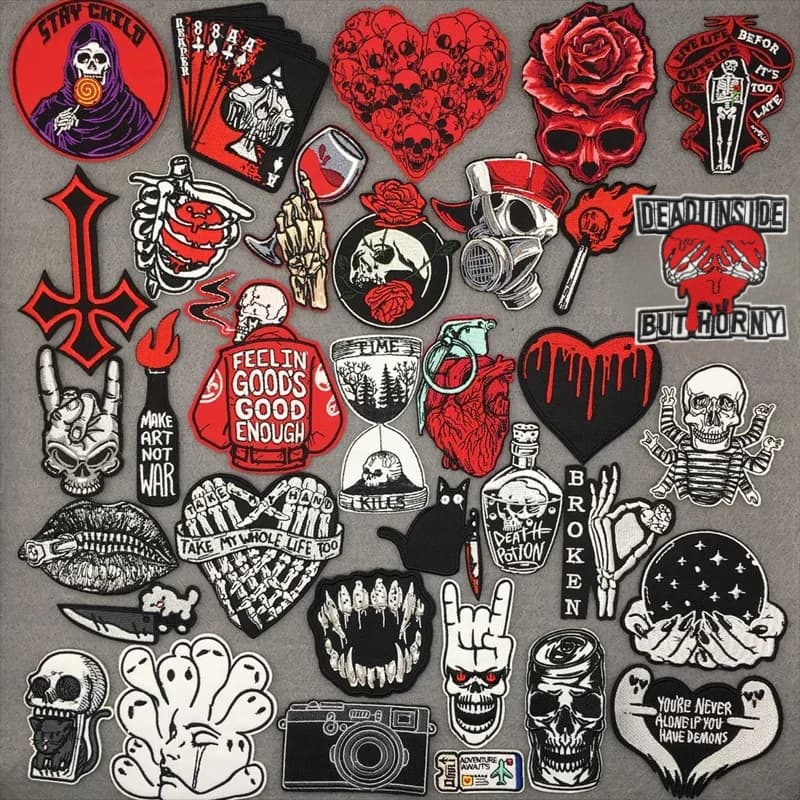 Feeling Good Embroidery Patch for Clothing Punk Iron on Patches Appliques DIY Sewing Clothes Jacket Jeans Home Decoration